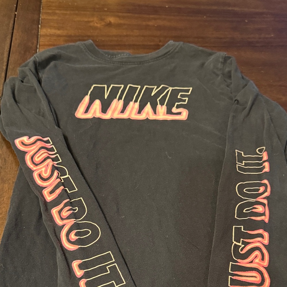 Nike Black Long Sleeve with Red Lettering